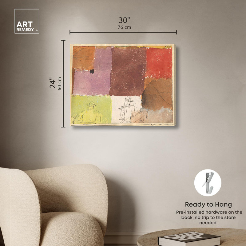 Composition with Figures 1915 Canvas Print Western Art by Art Remedy, Gallery Wrapped, 24" H x 30" W