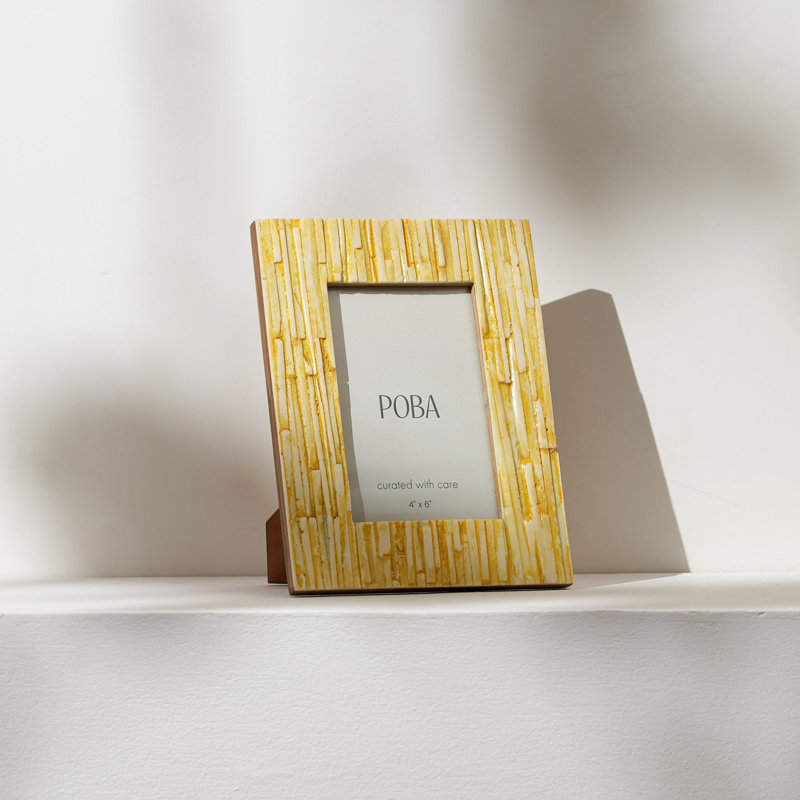 Resin Photo Frame with Striations 4x6, Yellow
