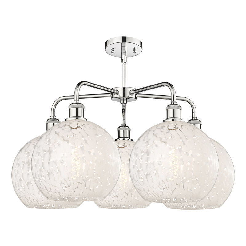Bellagrace 5 - Light Dimmable Globe Chandelier, 17.25" H x 28" W x 28" D, Polished Chrome