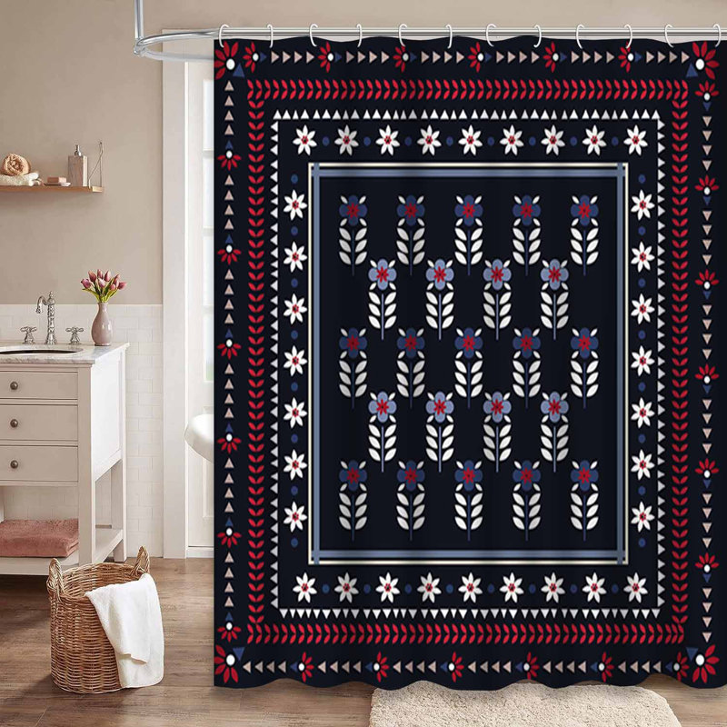 Magnifique rideau de douche avec 12 crochets, L 72 po x l 72 po