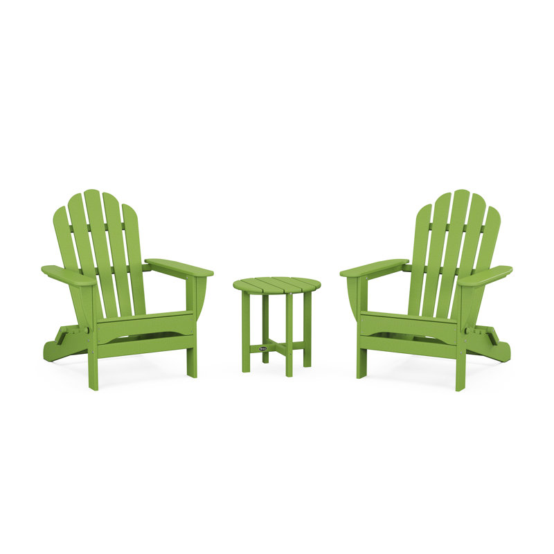 Ensemble 3 pièces Adirondack pliable Monterey Bay, Lime