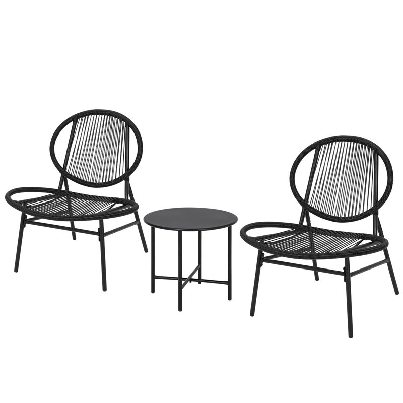 Ensemble de chaises Acapulco - ensemble de 3 chaises Acapulco, ensemble de mobilier d'extérieur - 2 chaises et table, ensemble de conversation moderne pour jardin, balcon