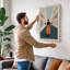 Vespa in the City Retro - Wrapped Canvas-9203365-9203367