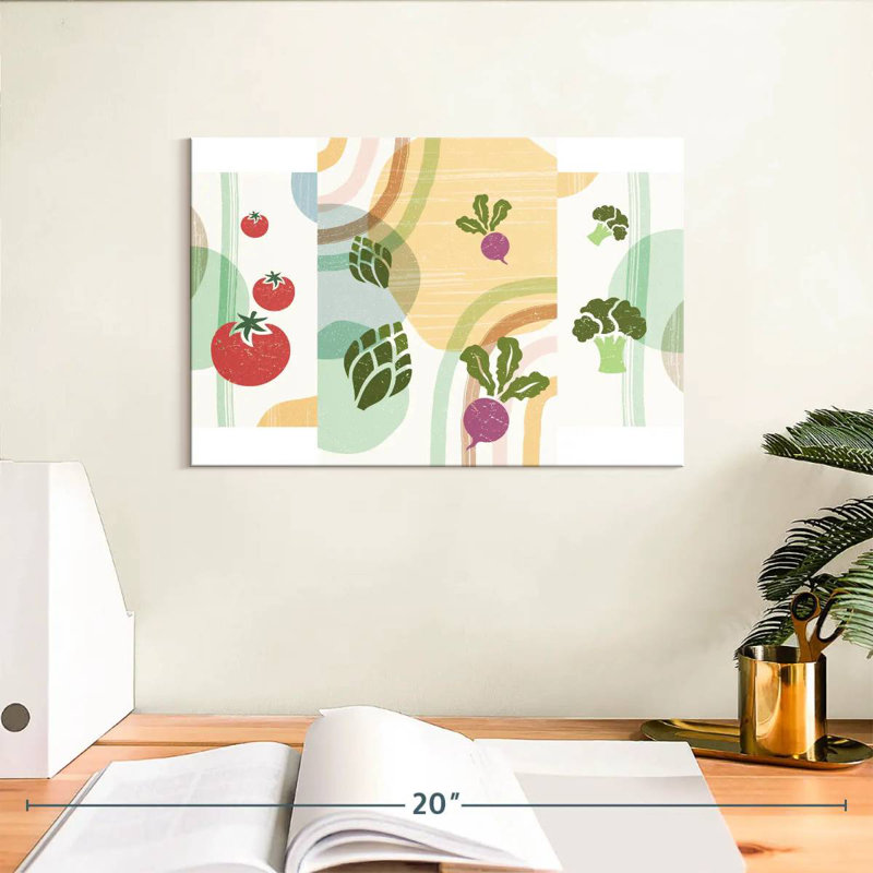 Yarlin Boho Abstract Vegetables, 8" H x 12" W