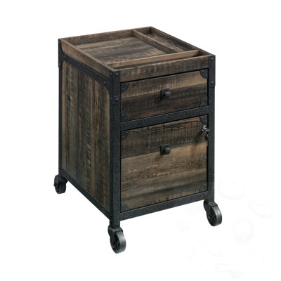 Lockable Office Storage Cabinet with Drawer and Wheels