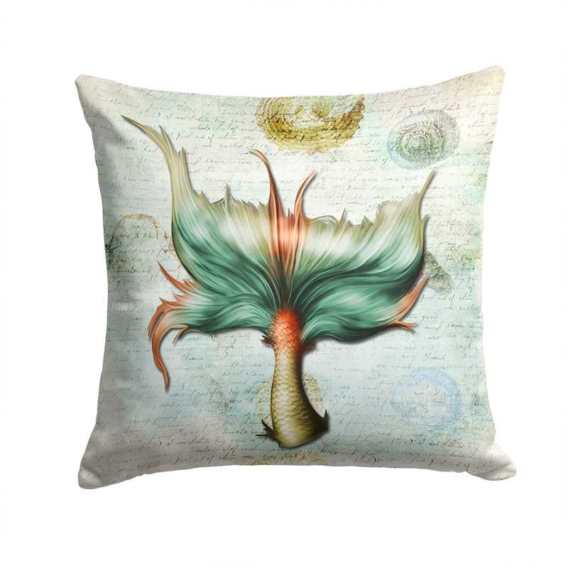 Mermaids and Mermen Tail Indoor/Outdoor Throw Pillow, 14" H x 14" W x 4" D
