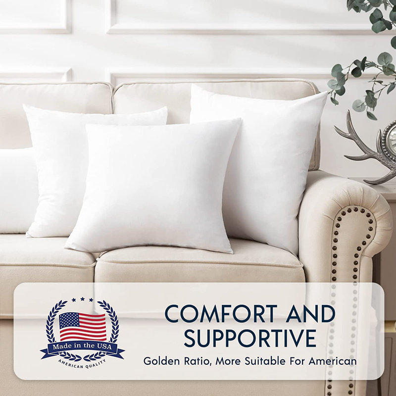 Decorative Square Throw Pillow Insert, Square 18"
