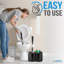 Ensemble de 1 brosse de toilette et piston UMIEN de 18 po avec cartouche autoportante en acier inoxydable antirouille, longues poignées et tête de brosse remplaçable-112618506
