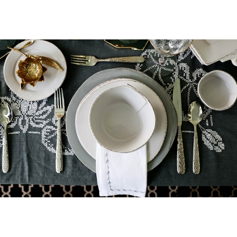 Lastra Handmade Italian Stoneware Dinner Plate, Gray