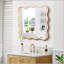 Miroir carré ondulé en bois massif - Décoration murale moderne pour salle de bain, chambre à coucher, salon, salle à manger, vestiaire, vestibule