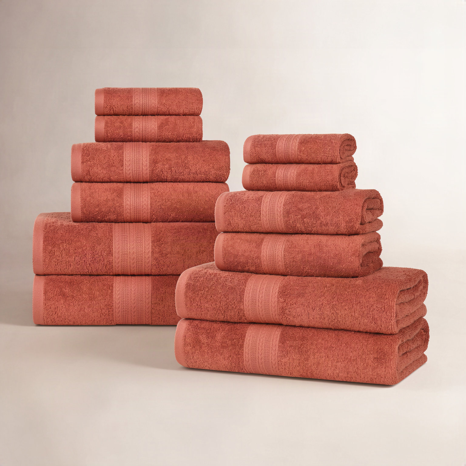 Hannu 12-Piece Sustainable Cotton Towel Set, Copper