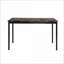 Bureau d'écriture 2pc Ensemble de chaises, plateau en faux marbre, revêtement en similicuir, structure en métal noir | Noir | Métal
