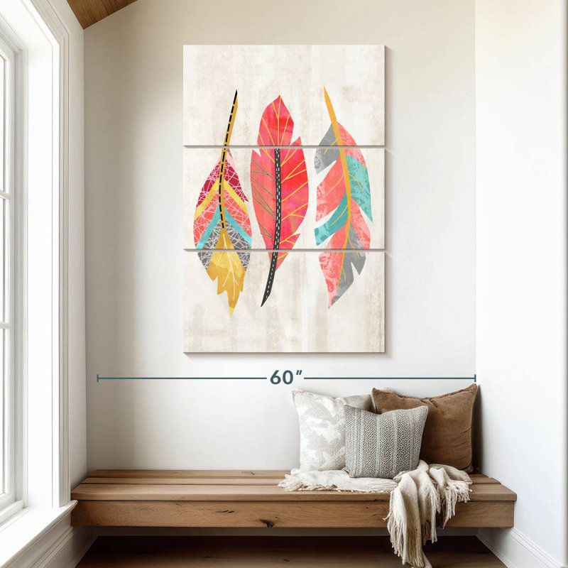 Trio de plumes Kerner, H 50 po x l 32 po