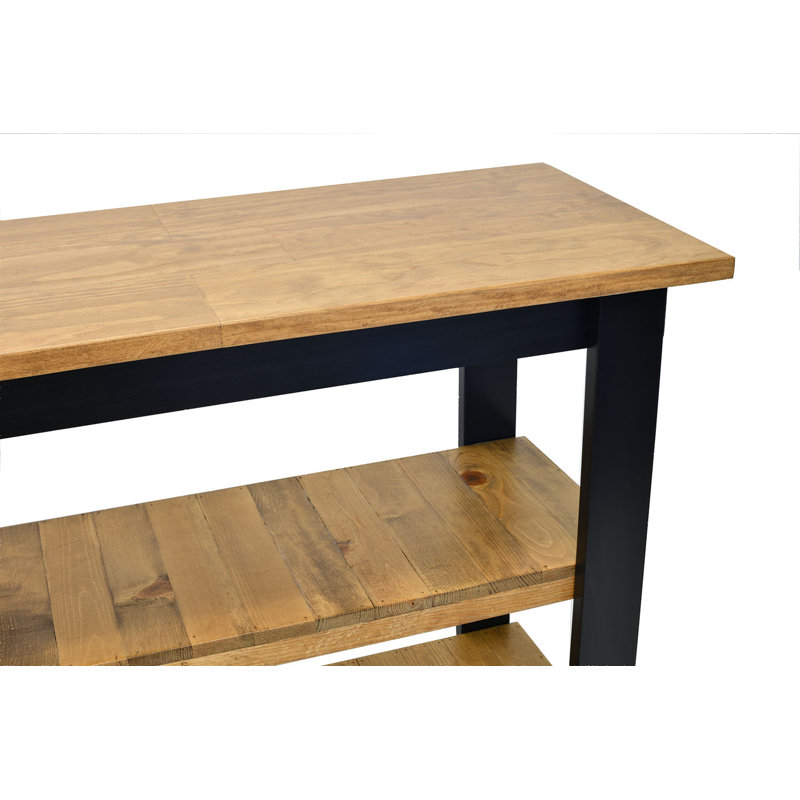 Gudino 60 " W Kitchen Island with Fir Solid Wood Top