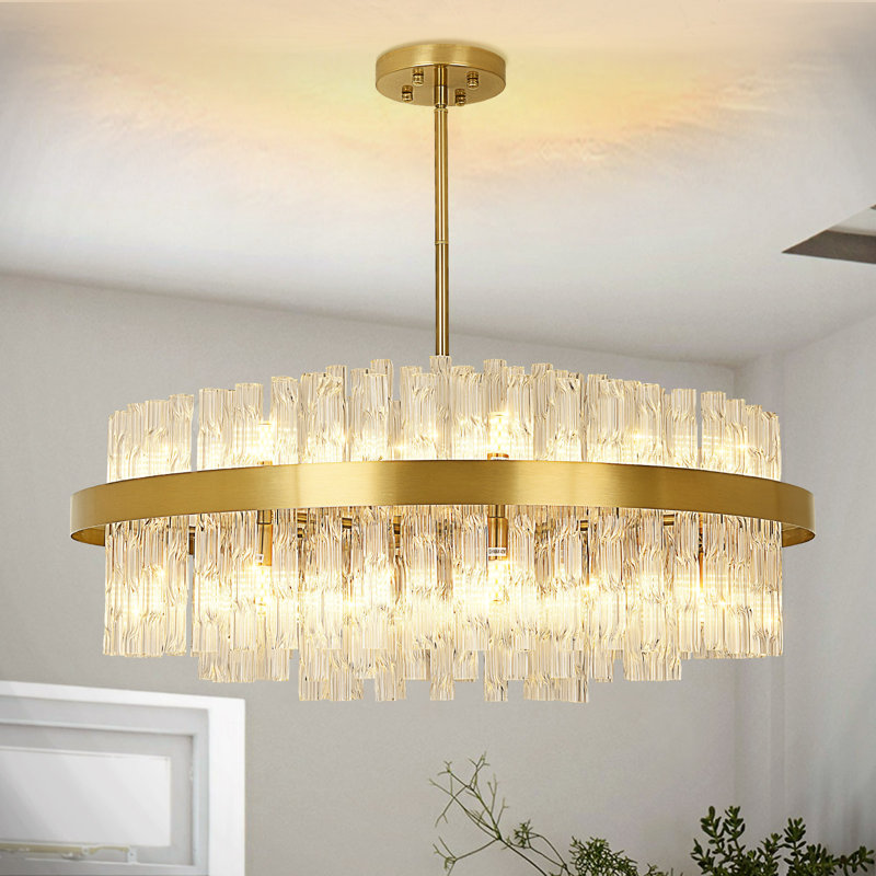 Lustres modernes suspendus en cristal 32 lumières à intensité variable
