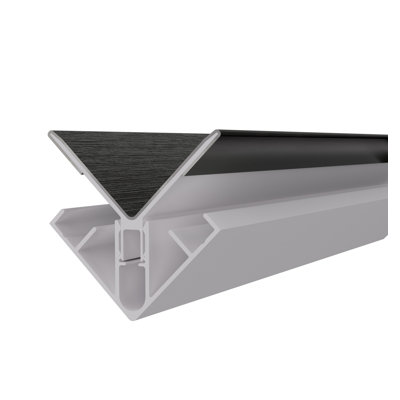 Ensemble de moulures d'angle intérieur en aluminium composite ébène indien Allusions 2,63 po x 2,69 po x 8 pi pour planche de 0,5 po