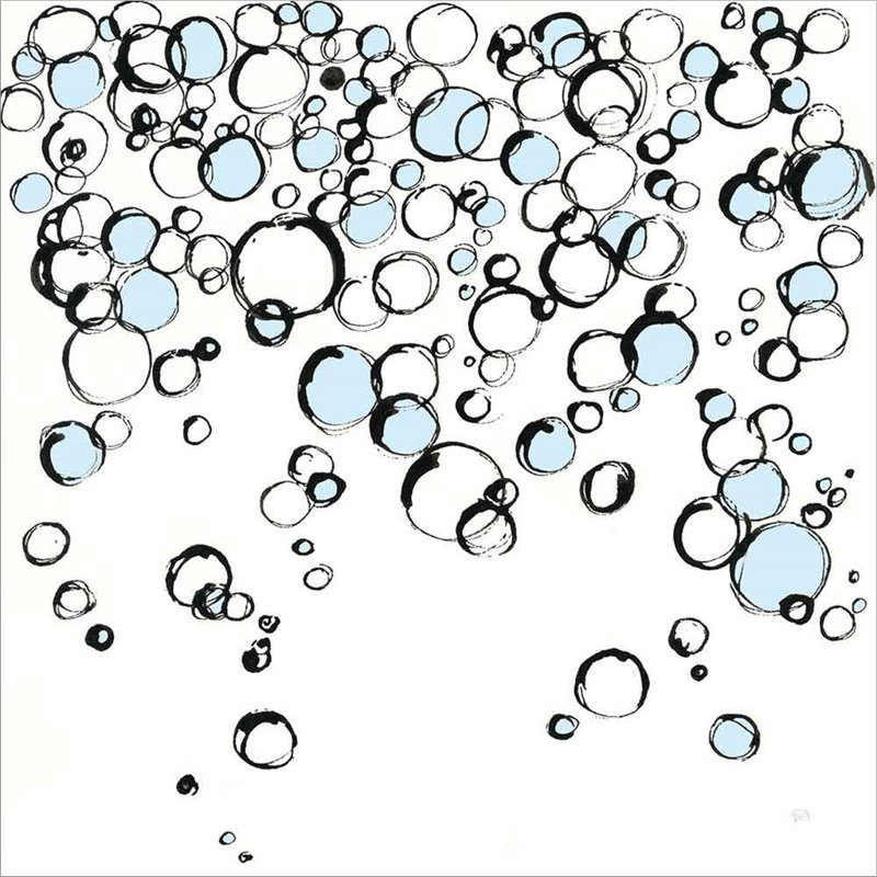 Blue Bubbles III by Chris Paschke - Wrapped Canvas Graphic Art