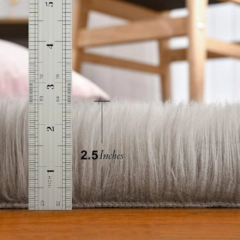 Kawena Faux Sheepskin Indoor Rug, Rectangle 3' x 4'