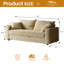 Canapé rembourré 3 places 79,5 po avec accoudoirs carrés et 2 coussins Alcantara-1867718450