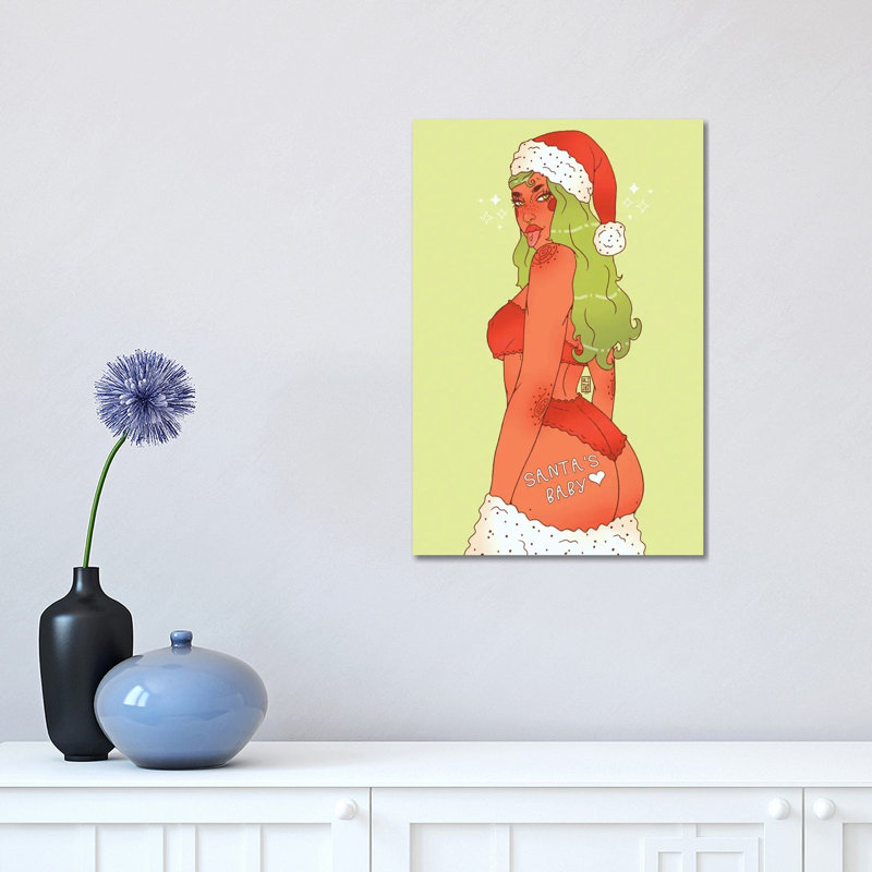Santa's Baby 1 Piece Wrapped Canvas Wall Art, 30.48 cm H x 45.72 cm W