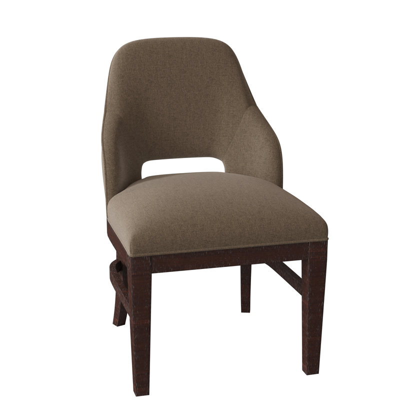 Chaise d’appoint à oreilles tapissier Darien, Écorce 8789, Espresso