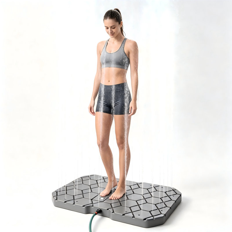Outdoor Shower Pool Shower Portable Non-Slip Garden Shower with Adjustable Water Flow Height for Outdoor Water Play Backyard Pool Beach Spa Lawn Grey