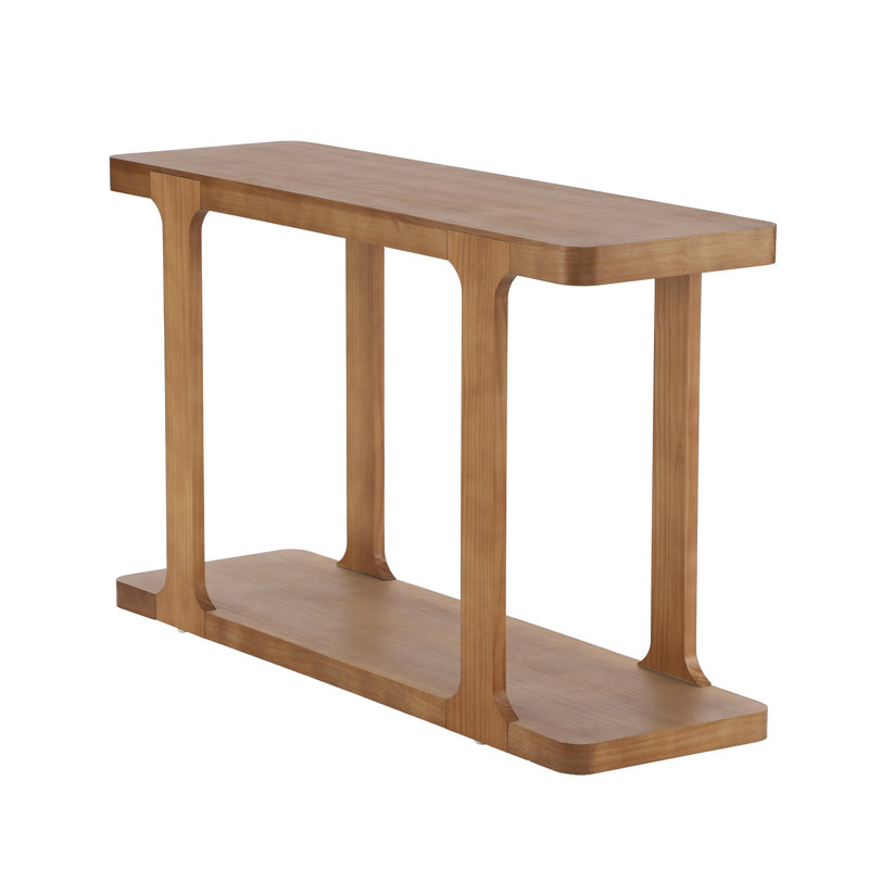 50" Minimalist Modern Console Table with Thick Tabletop & Bottom Shelf
