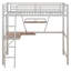 Lit mezzanine simple en métal et panneau de fibres à densité moyenne avec bureau et tablette-105708024