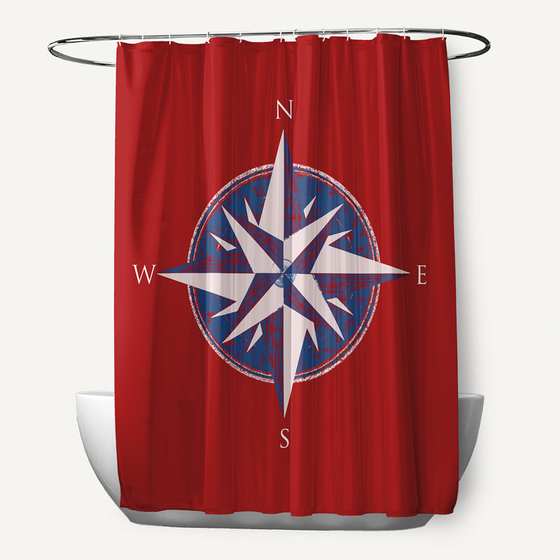 Rideau de douche Compass, Rouge