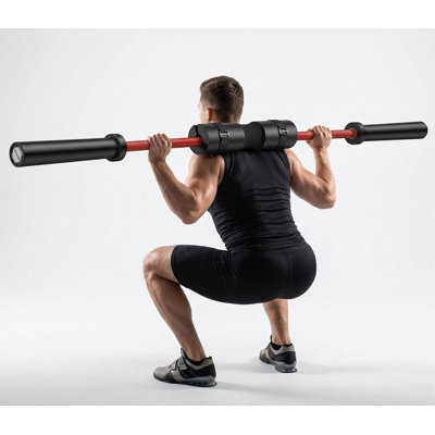 7ft  Barbell 45lb Weight Bar. 1000lb Capacity. Metal Finish. Knurled Grip for Home Gym