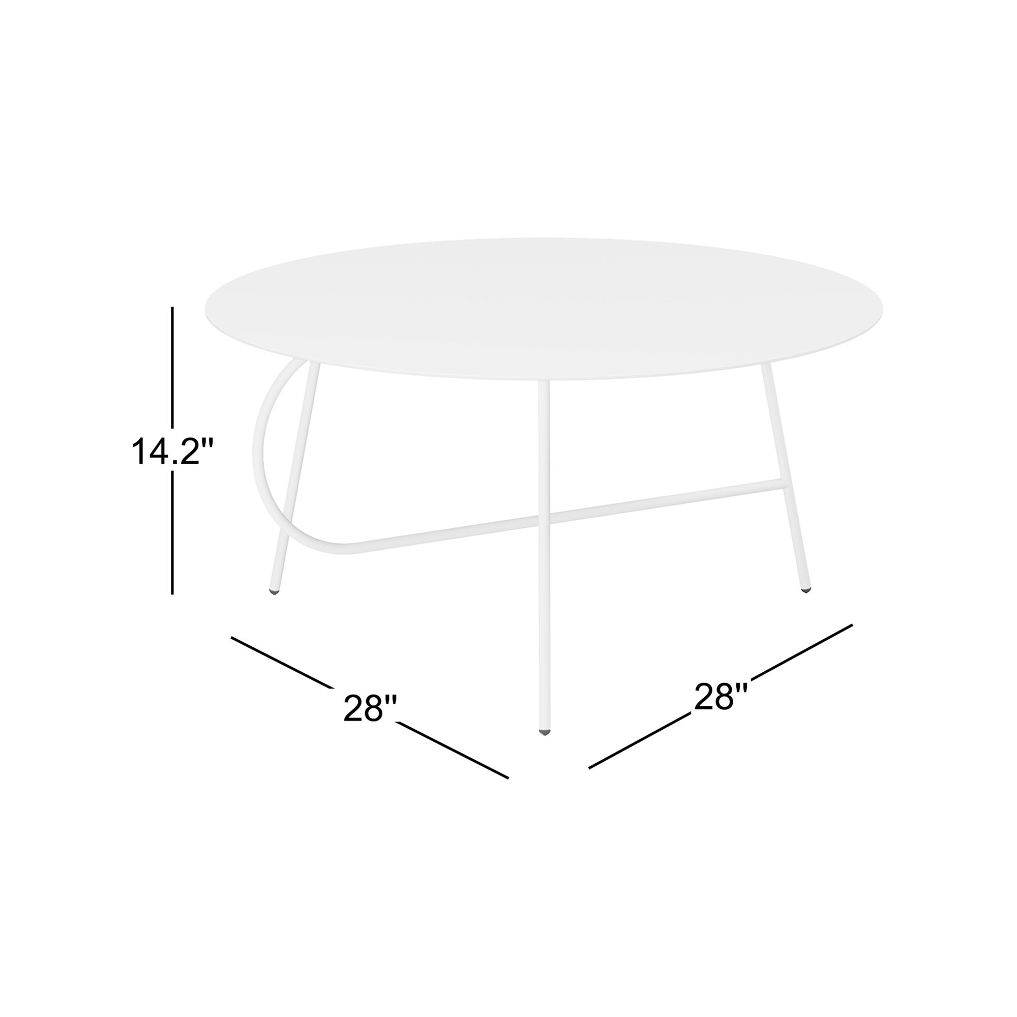 Abberton 28'' Outdoor Coffee Table, Black