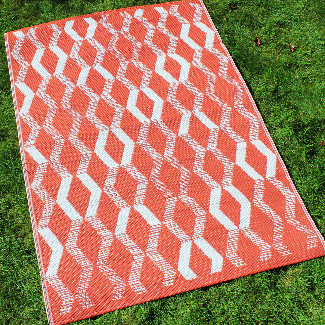Julian Charles Orange Rico Terracotta Outdoor Rug - 120X170 - Image 3