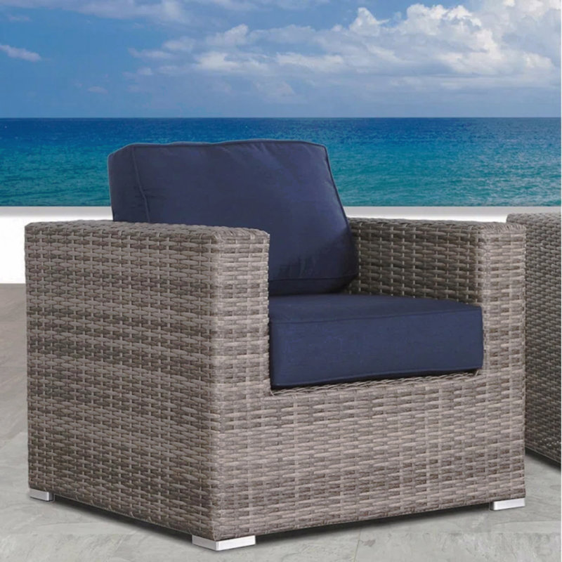 Wicker Club Chair  Grey