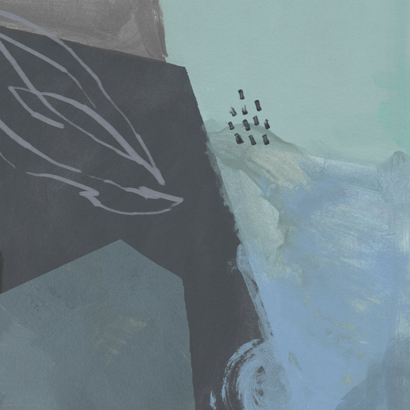 Steely Abstract III by Jacob Green - Wrapped Canvas Painting, 91cm H x 91cm W x 3.8cm D