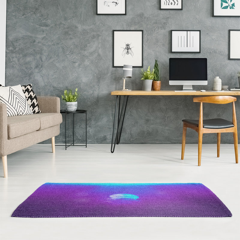 Tapis rose/vert en chenille néon jellyfish, Rectangle 3 pi x 5 pi