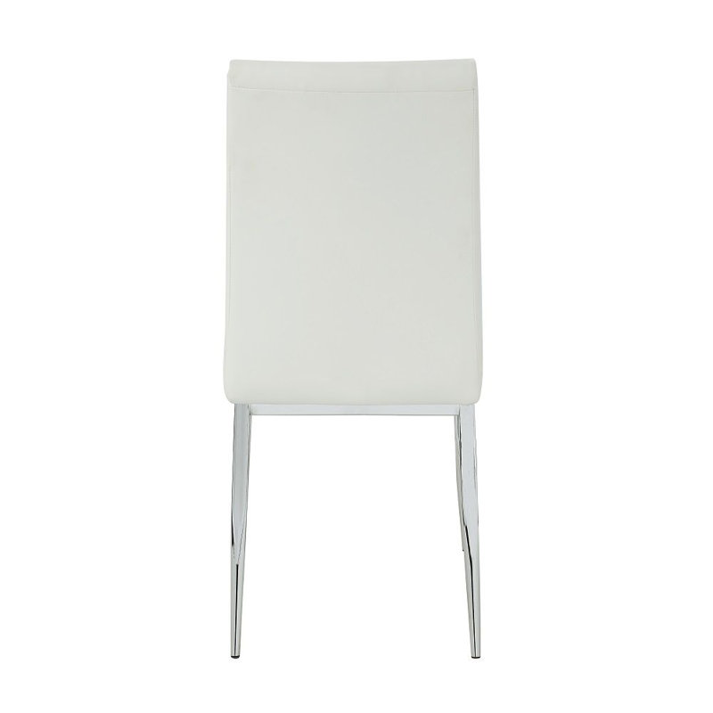 Chaise d'appoint (ensemble de 2), cuir synthétique beige et finition chromée