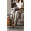 Porte-revues moderne en métal et similicuir - Organisateur minimaliste noir et brun pour décor industriel-1244807717