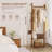 Heavy Duty Freestanding Coat Rack with Wheels, 2 Storage Shelves & 5 Hooks, Wood Corner Coat Tree Stand for Bedroom Entryway Living Room Hotel, Size L-224755738