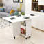 Table de salle à manger pliante à abattants avec 6 roulettes et 2 tablettes de rangement, table compacte pour petits espaces, P 47,2 po x l 23,6 po x H 30,3 po, blanc