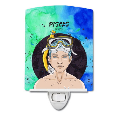 Éclairage de nuit en céramique zodiac Pisces