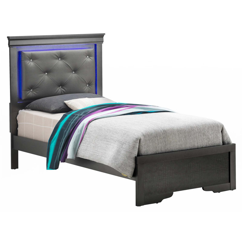 Bed Frame(Only Bed), Twin, Brown