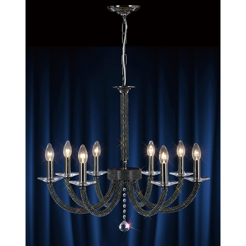 Gelnett 8 - Light Candle Style Chandelier, Gold