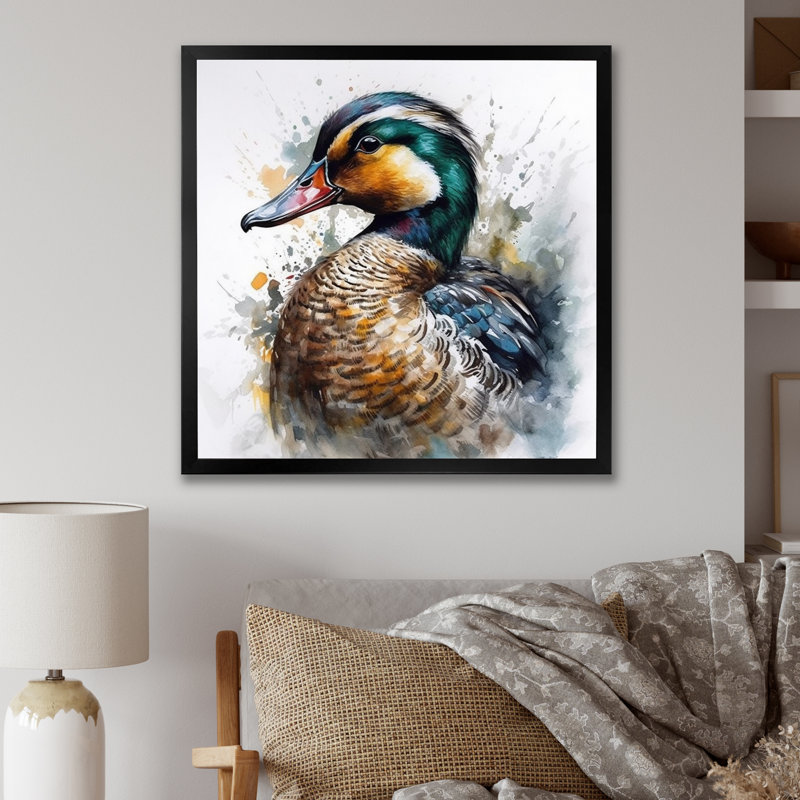 Magnifique canard mâle III - impression, Cadre photo noir, H 16 po x l 16 po x P 1 po