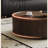 Round Coffee Table with Oak & Steel-105342329