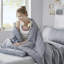 Ensemble de literie pour lit simple / simple TG durable en polyester tissé à rayures modernes pour les dortoirs et les chambres à coucher