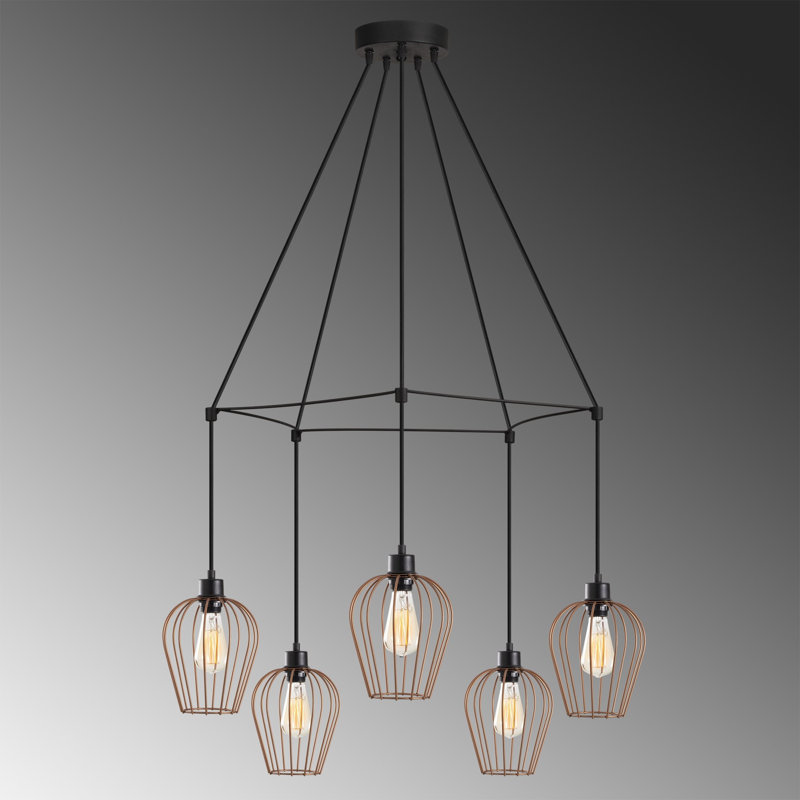 Luminaire suspendu géométrique à 5 lumières Aido