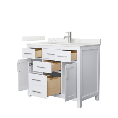 Beckett 42" Freestanding Single Bathroom Vanity with Quartz Top