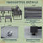 Bodhild 9 Pieces Garden Dining Set with Cushion, 8 Seater Cube Set, Grey