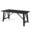 de salle à manger de style avec bois d'hévéa, l 71,22 po x P 44,50 po x P 30,01 po, noir mat, bois massif et matériau en bois d'hévéa stable, assemblage requis
