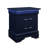 Blue Nightstand With Spacious Drawers & Led - Transitional Element 2 Flair